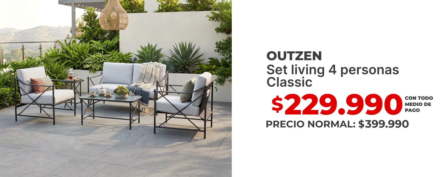 Set living 4 personas Classic 43% dcto